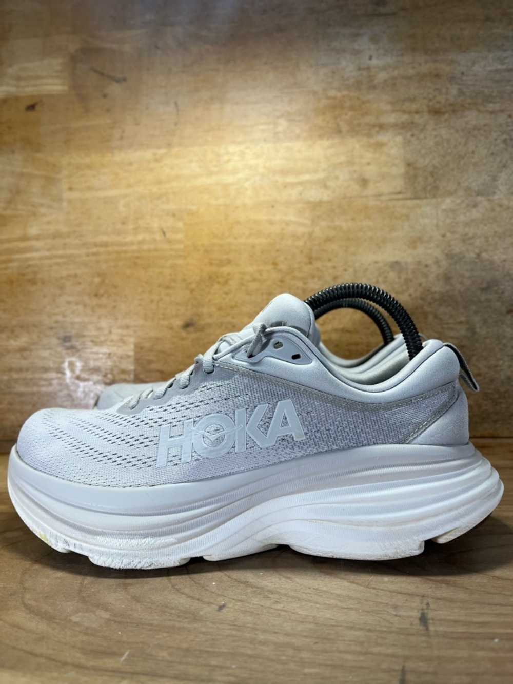 Hoka One One Bondi 8 Womens Size 8.5 Running Shoes Sneakers Lunar Rock - Picture 4 of 12